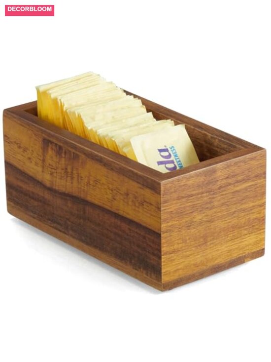 Other - Solid Acacia Wood Sugar Packet Holder Coffee Bar Organizer